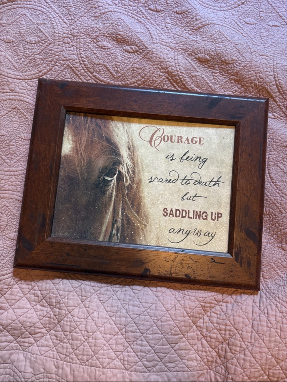 13”x16” Rustic Wood-Framed Horse Wall Art